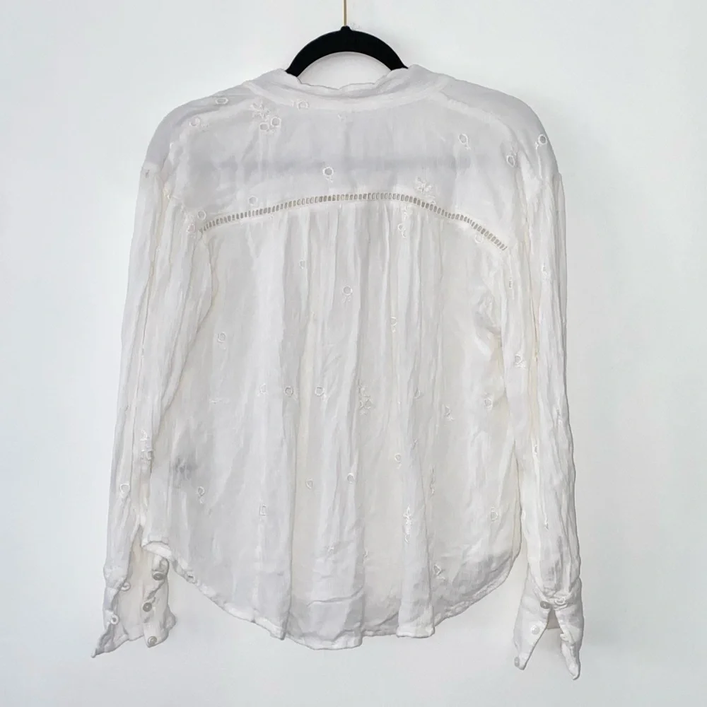 Nwot Free People Wishful Moments Ivory Bohemian Long Sleeve Blouse XS